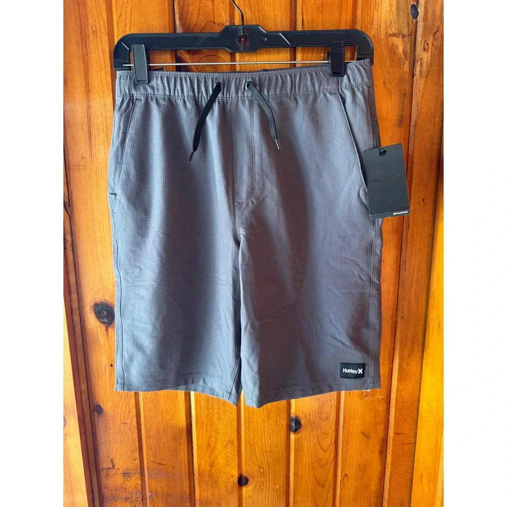 Hurley Kids Phantom Board Shorts Gray 4-WayStretch Quick Dry Size L 12-13 years